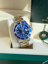 Rolex Submariner Date 40mm Steel Yellow Gold Blue Dial Oyster Mens Watch 16613