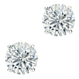 GIA 2.03ctw Natural Round Diamond Four-Prong Basket Stud Earrings 14K White Gold