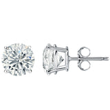 GIA 2.03ctw Natural Round Diamond Four-Prong Basket Stud Earrings 14K White Gold
