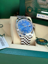 Rolex Datejust 41mm Blue Roman Dial Smooth Bezel Steel Jubilee Watch 126300