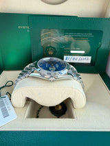 Rolex Datejust 41mm Blue Roman Dial Smooth Bezel Steel Jubilee Watch 126300