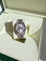 Rolex Day-Date 36mm Automatic Roman Silver Dial Platinum Jubilee Watch 18206
