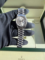 Rolex Day-Date 36mm Automatic Roman Silver Dial Platinum Jubilee Watch 18206