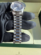 Rolex Day-Date 36mm Automatic Roman Silver Dial Platinum Jubilee Watch 18206