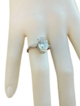 4.01ct GIA Certified Pear Shape Solitaire Diamond Platinum Engagement Ring