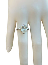 4.01ct GIA Certified Pear Shape Solitaire Diamond Platinum Engagement Ring