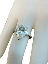 4.01ct GIA Certified Pear Shape Solitaire Diamond Platinum Engagement Ring