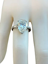 4.01ct GIA Certified Pear Shape Solitaire Diamond Platinum Engagement Ring