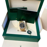 Rolex Day-Date 40 President Yellow Gold Diamond Bezel Baguette Black Dial 228348