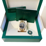 Rolex Day-Date 40 President Yellow Gold Diamond Bezel Baguette Black Dial 228348
