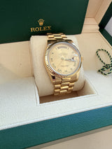 Rolex Day Date 36mm President 18K Yellow Gold Champagne Dial Mens Watch 118238