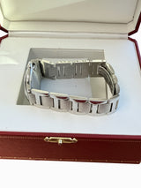 Cartier Ballon Bleu 36mm Silver Guilloche Dial Steel Quartz Mens Watch W69011Z4