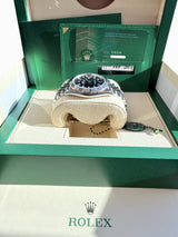 Rolex Datejust 41mm Blue Dial Fluted Bezel White Gold Steel Jubilee Watch 126334