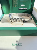 Rolex Datejust 41mm Blue Dial Fluted Bezel White Gold Steel Jubilee Watch 126334