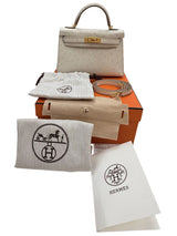 Hermès Kelly II Sellier Mini Beton Ostrich Leather With Gold Hardware Handbag