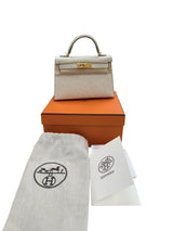 Hermès Kelly II Sellier Mini Beton Ostrich Leather With Gold Hardware Handbag