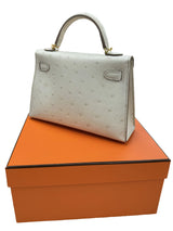 Hermès Kelly II Sellier Mini Beton Ostrich Leather With Gold Hardware Handbag