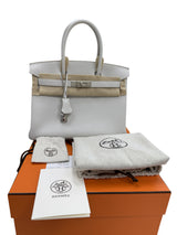 Hermès Birkin 30 Gris Pale Togo Leather With Palladium Hardware Handbag