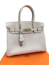 Hermès Birkin 30 Gris Pale Togo Leather With Palladium Hardware Handbag