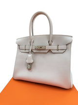 Hermès Birkin 30 Gris Pale Togo Leather With Palladium Hardware Handbag