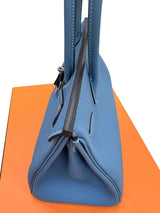 Hermes Birkin 30 Retourne Togo Leather New Blue Jean Palladium Hardware Handbag