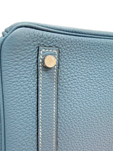Hermes Birkin 30 Retourne Togo Leather New Blue Jean Palladium Hardware Handbag