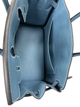 Hermes Birkin 30 Retourne Togo Leather New Blue Jean Palladium Hardware Handbag