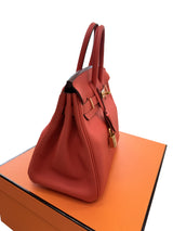 Hermes Birkin 25 Rouge Pivoine Togo Leather With Gold Hardware Handbag
