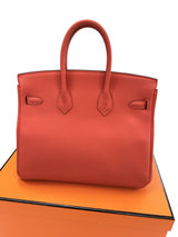 Hermes Birkin 25 Rouge Pivoine Togo Leather With Gold Hardware Handbag