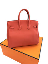 Hermes Birkin 25 Rouge Pivoine Togo Leather With Gold Hardware Handbag