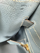 Hermes Birkin 30 Blue Jean Epsom Leather With Gold Hardware Handbag