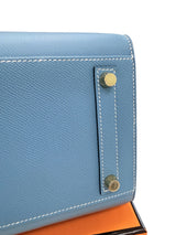 Hermes Birkin 30 Blue Jean Epsom Leather With Gold Hardware Handbag