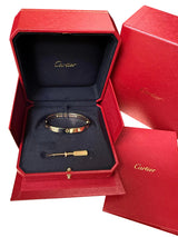 Cartier Love Bracelet Bangle In 18K Rose Gold Size 17 With Screwdriver
