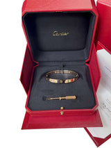Cartier Love Bracelet Bangle In 18K Rose Gold Size 17 With Screwdriver