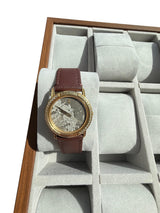 Corum 31mm Grey Meteorite Dial 18K Yellow Gold Diamond Bezel Watch 50.450.65