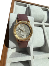 Corum 31mm Grey Meteorite Dial 18K Yellow Gold Diamond Bezel Watch 50.450.65