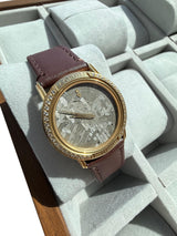 Corum 31mm Grey Meteorite Dial 18K Yellow Gold Diamond Bezel Watch 50.450.65