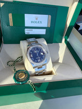 Rolex Datejust 36mm Aubergine Roman VI IX Diamond Dial Bezel Watch 126284RBR