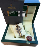 Rolex Lady-Datejust 26mm Yellow Gold Steel Black Dial Jubilee Watch 179173