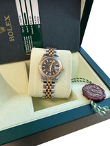 Rolex Lady-Datejust 26mm Yellow Gold Steel Black Dial Jubilee Watch 179173