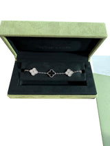 Van Cleef & Arpels Vintage Alhambra Bracelet With Onyx Motifs Diamonds 18K Gold