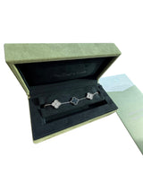 Van Cleef & Arpels Vintage Alhambra Bracelet With Onyx Motifs Diamonds 18K Gold