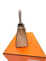 Hermès Kelly Sellier 25 Tri-Color Etoupe Craie Trench Epsom Palladium Hardware