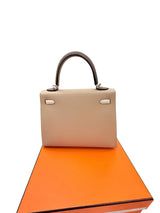 Hermès Kelly Sellier 25 Tri-Color Etoupe Craie Trench Epsom Palladium Hardware