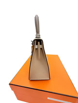 Hermès Kelly Sellier 25 Tri-Color Etoupe Craie Trench Epsom Palladium Hardware