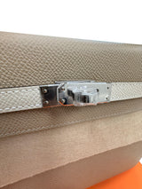 Hermès Kelly Sellier 25 Tri-Color Etoupe Craie Trench Epsom Palladium Hardware