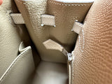Hermès Kelly Sellier 25 Tri-Color Etoupe Craie Trench Epsom Palladium Hardware