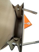Hermès Kelly Sellier 25 Tri-Color Etoupe Craie Trench Epsom Palladium Hardware