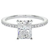 GIA 5.03ct Radiant Cut Natural Diamond Ring 18K White Gold I SI2 Clarity