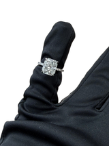 GIA 5.03ct Radiant Cut Natural Diamond Ring 18K White Gold I SI2 Clarity
